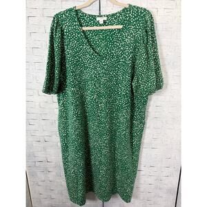 J Jill women’s T-shirt dress many V-neck puff sleeve packets, cozy core soft ￼